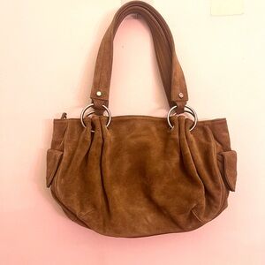 Italian Tan Suede Shoulder Bag